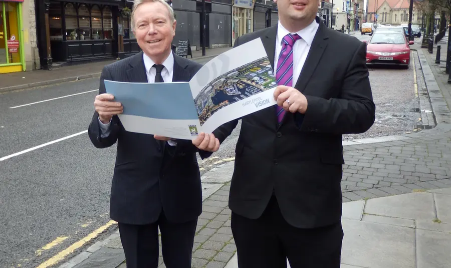 Huge boost for Hartlepool's Church Street Hartlepool Councillors Stephen Akers-Belcher and Jim Ainslie in Church Street