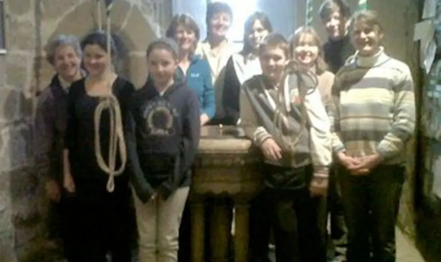Learning the ropes - Thirkleby's trainee bell ringers Learning the ropes - Thirkleby's trainee bell ringers