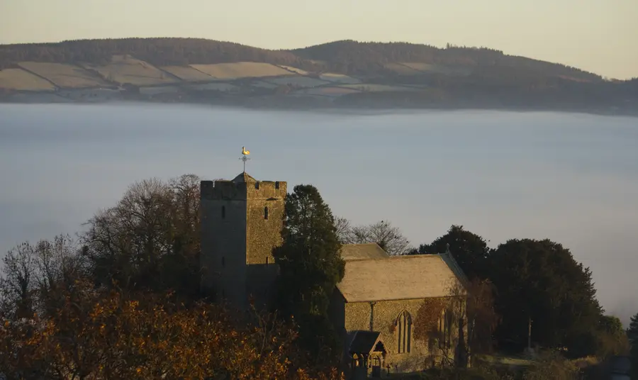 St James' Church, Wigmore, in the landscape