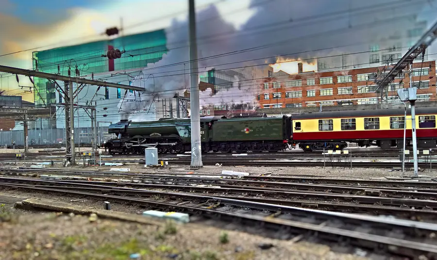 The Flying Scotsman steams out of King's Cross on its inaugural run to York