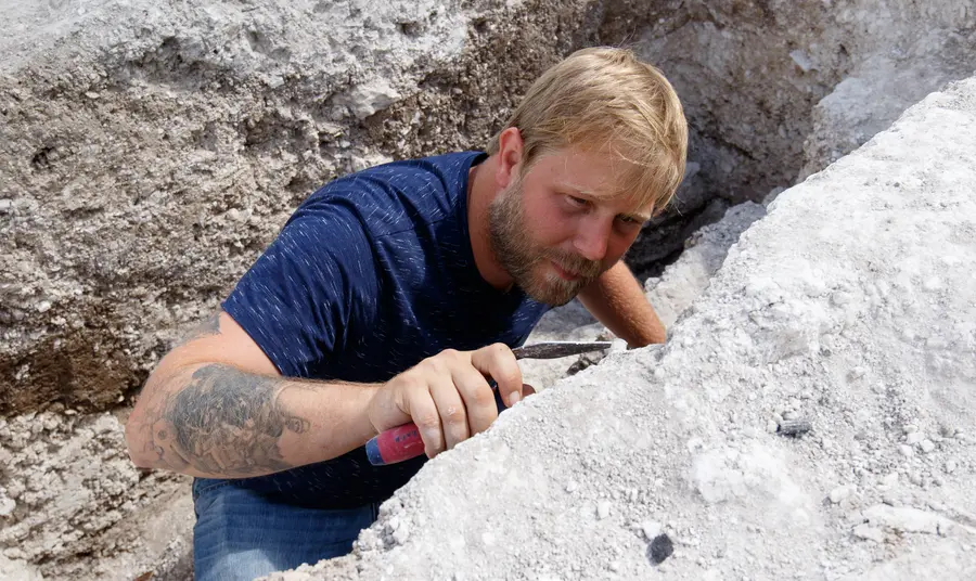 Richard Bennett during a dig on Salisbury Plain