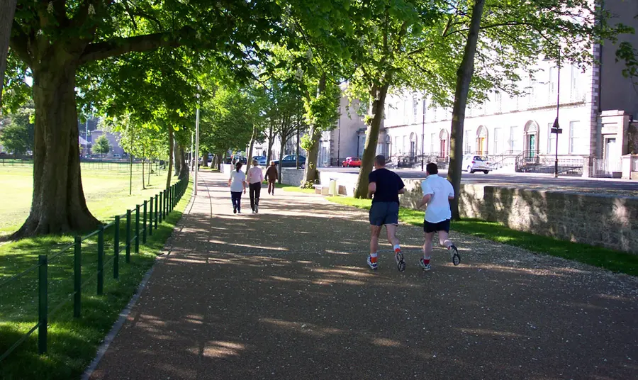 People running in Armagh Mall