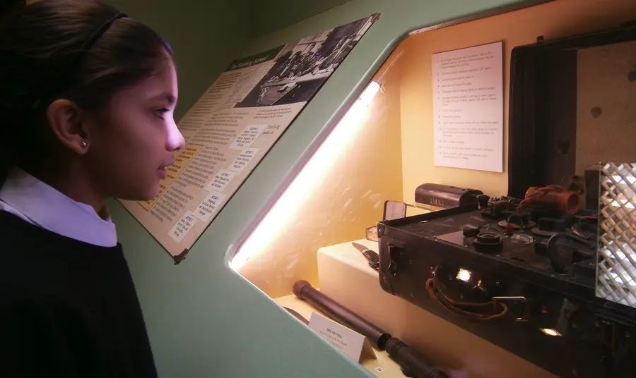 Girl looking at display