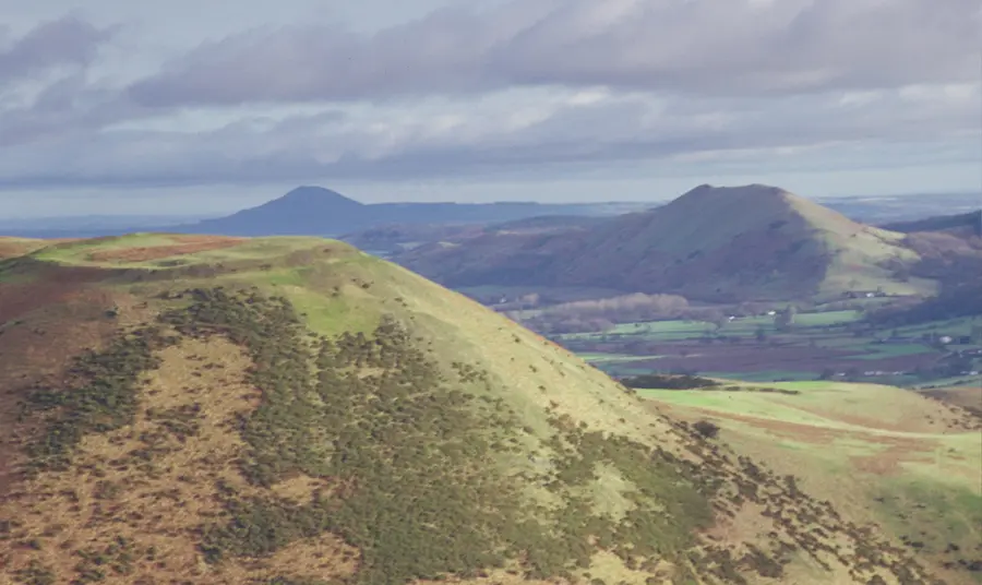 Panorama of the Shropshire Hills AONB 