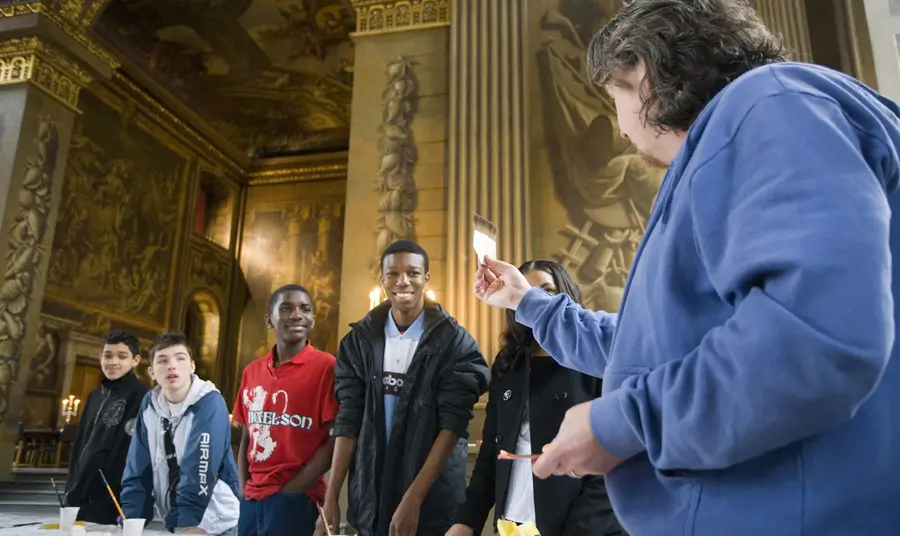 Young people in the Painted Hall, Greenwich