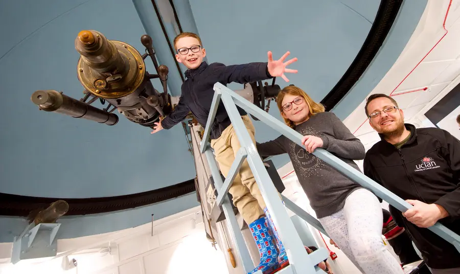 Young people at the observatory in Moor Park, Preston