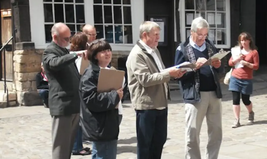 Lincolnshire Heritage at Risk Project Participants surveying a historical building