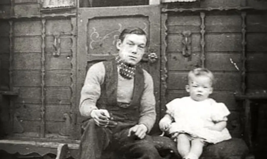 A old photograph of a Gypsy family