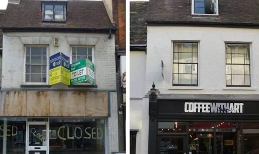 An example of Bedford High Street: before and after the project