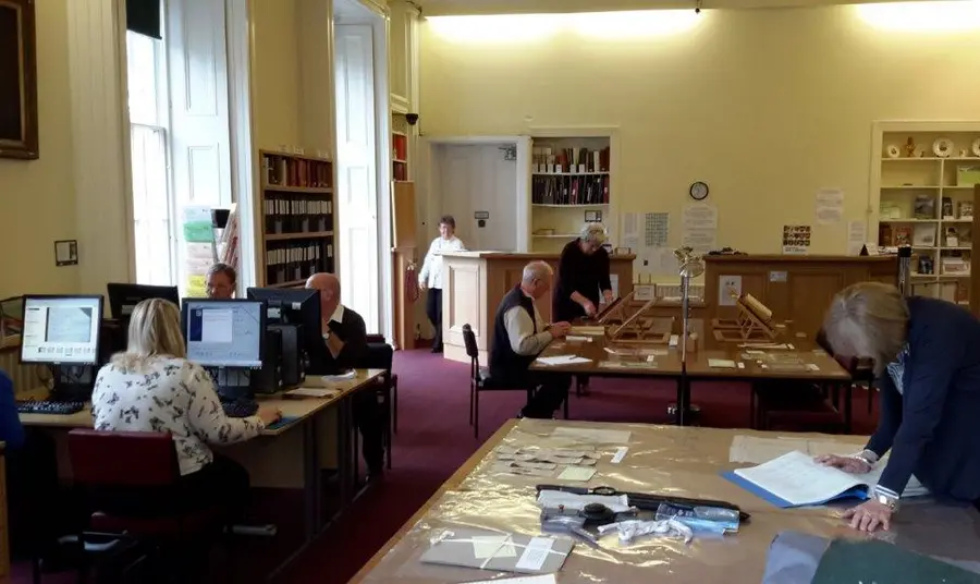 Volunteers doing research at Flintshire County Council record office