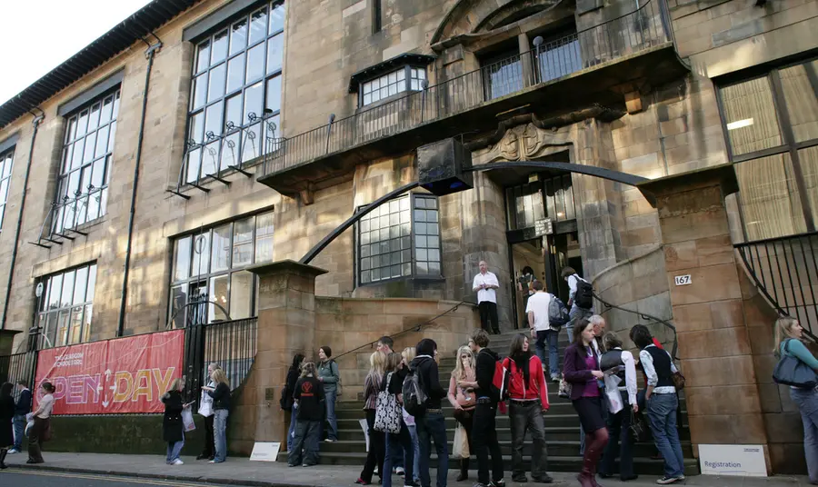 People outside Glasgow School of Art