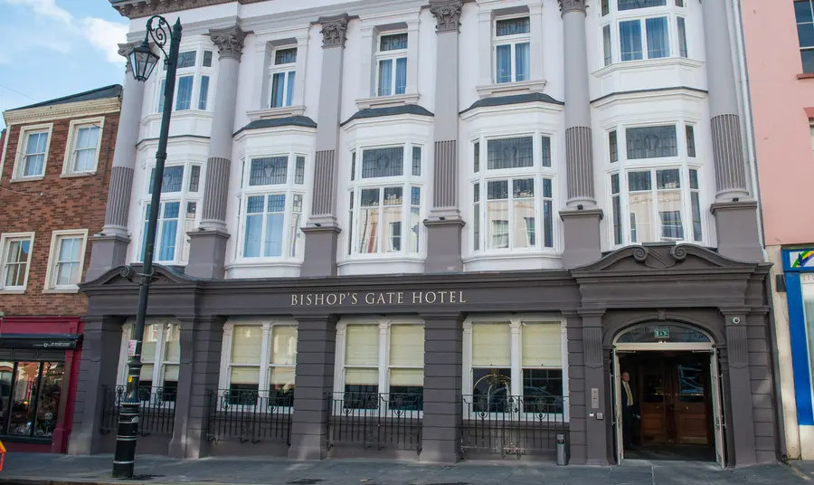 The exterior of the Bishop's Gate Hotel