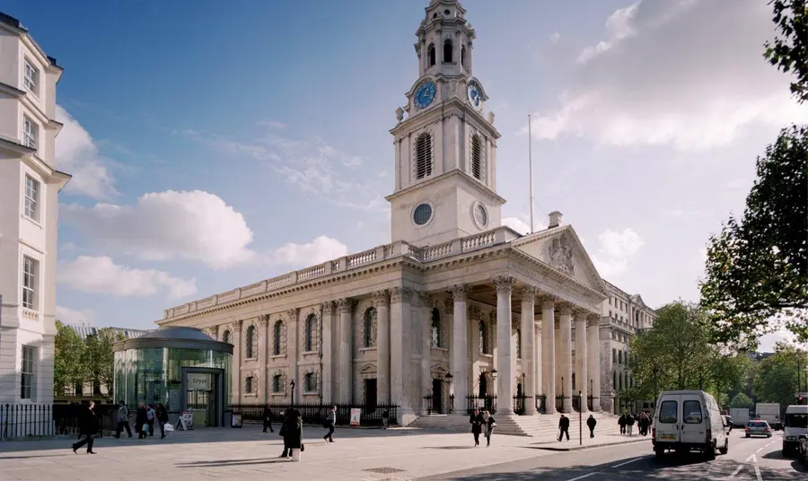 Outside view of  St Martin-in-the-Fields, London
