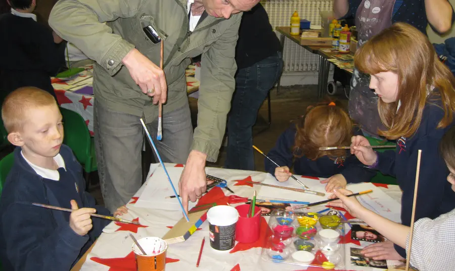 Children taking part in arts and crafts session