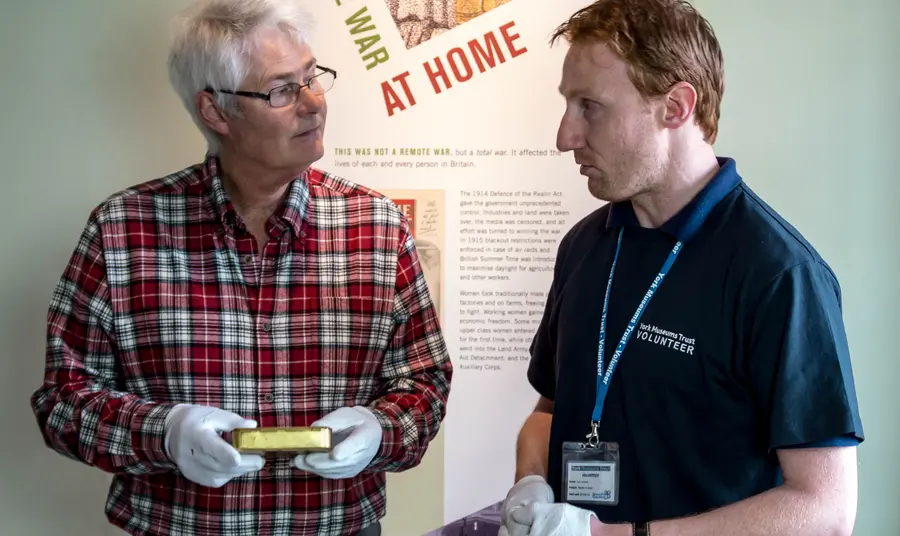 Volunteer at the Hands on Here exhibition at York Castle Museum