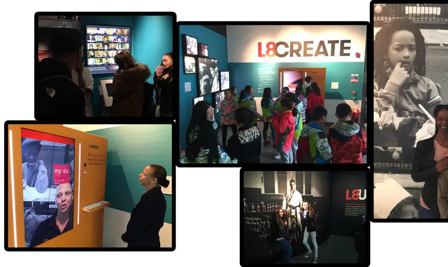 L8 members visiting the exhibition