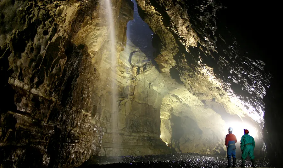Gaping Gill cavern in Ingleborough Dales