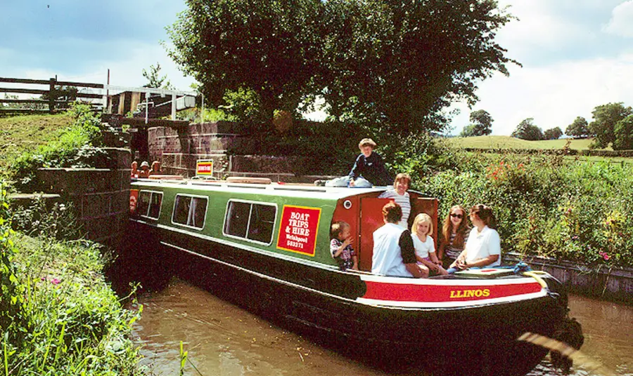 Canal boat on Montgomery canal