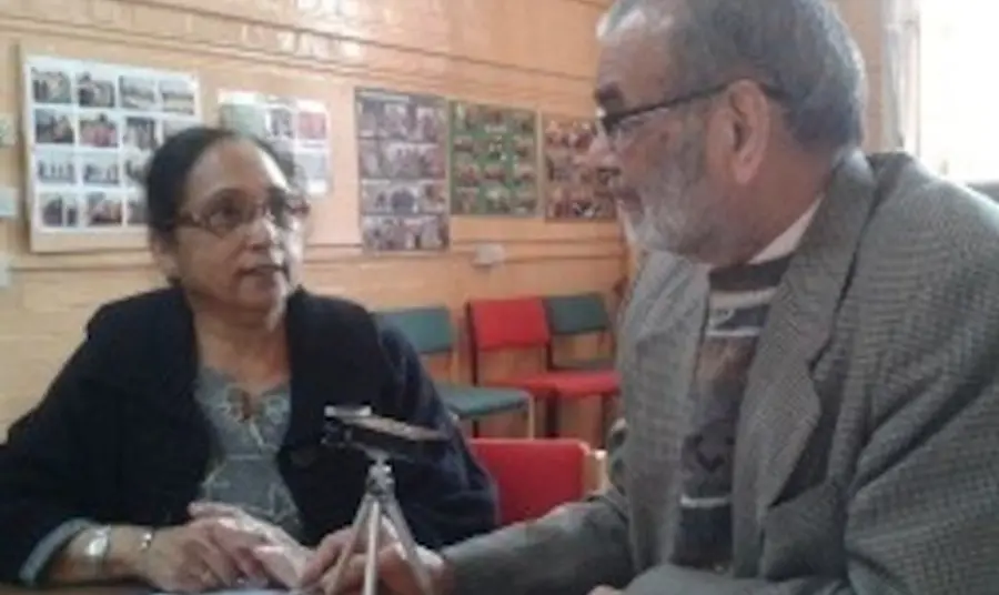 A women giving a interview for the project