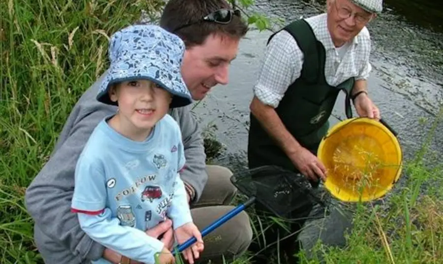 Participants examining freshwater pearl mussels