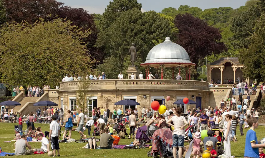 People in Roberts Park, Saltaire