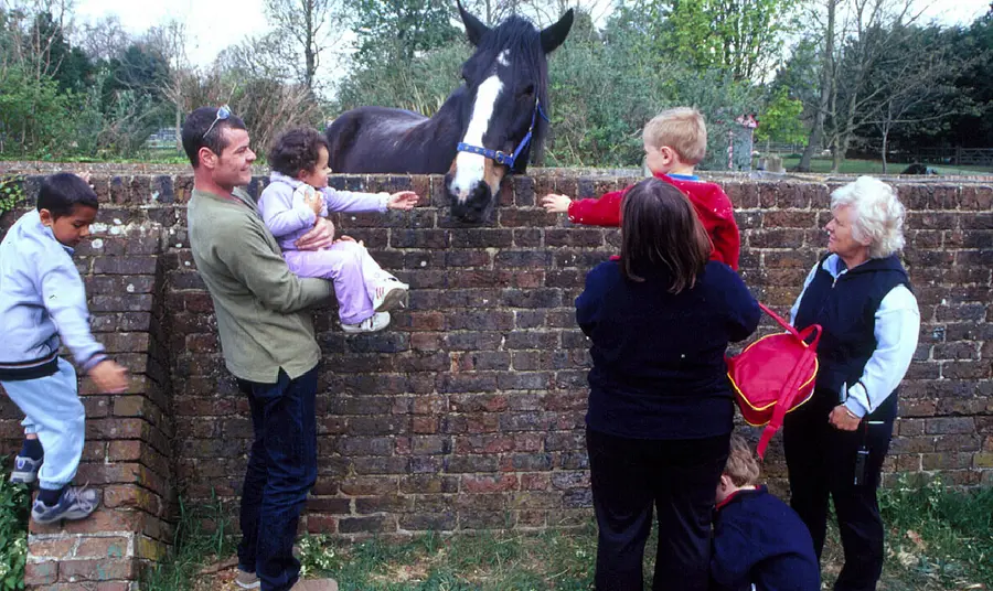 Adults and children in Staunton Country Park
