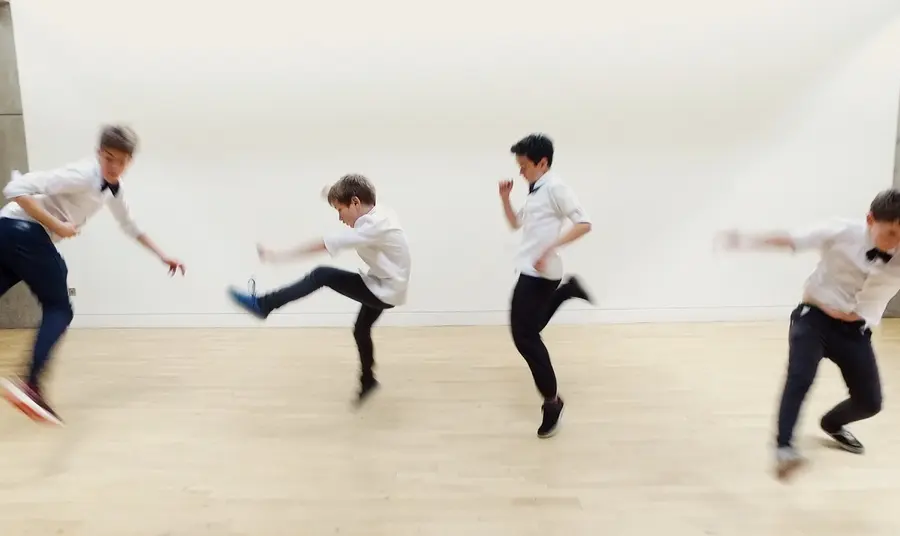 Young people taking part in the dance film
