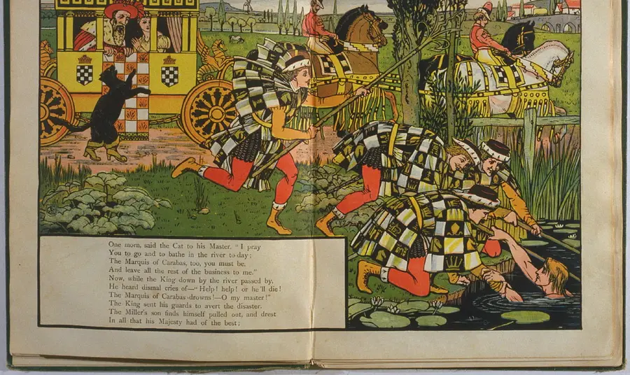An illustration by Walter Crane for the story of Puss in Boots