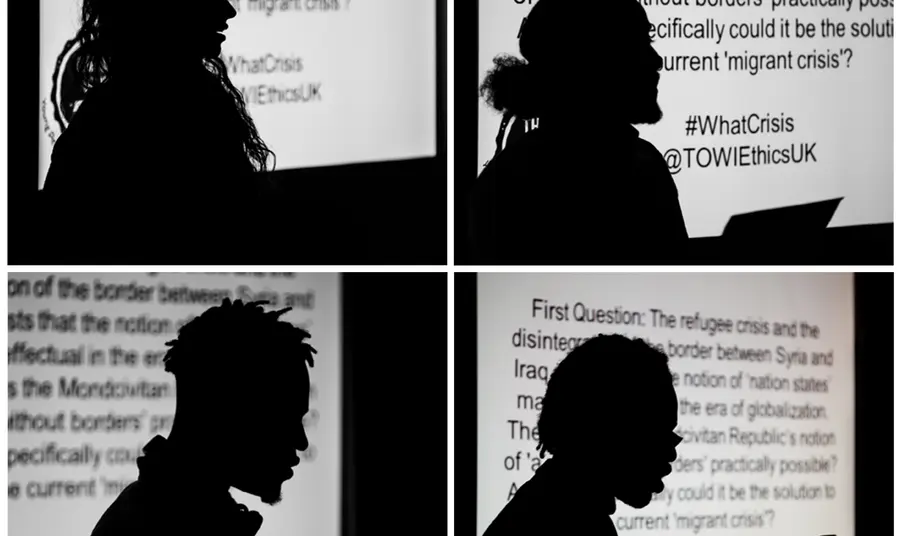 Silhouettes of young people
