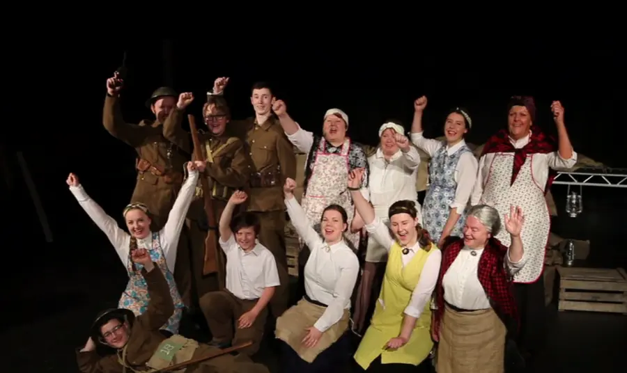Young people in First World War historical costume 