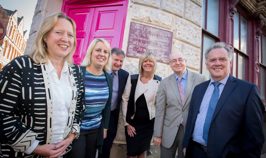 Multi-million pound boost to transform Jewellery Quarter Sir Albert Bore (far right) with the project team in the Jewellery Quarter