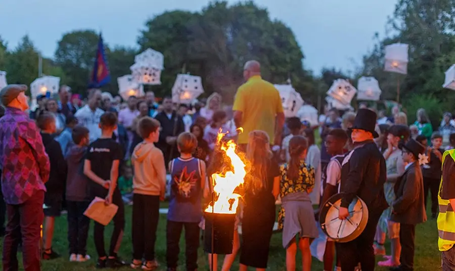 a group of people at an outdoor event