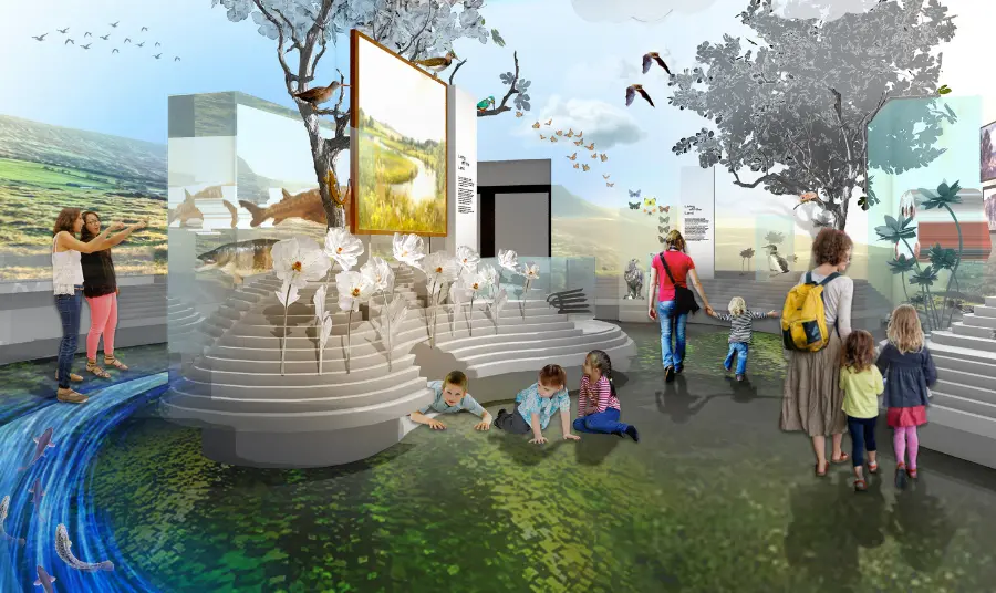 Artist's impression of people in a new interactive gallery