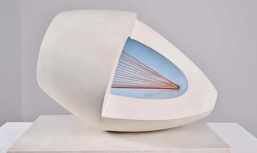 Barbara Hepworth’s Sculpture with Colour (Oval Form) Pale Blue and Red