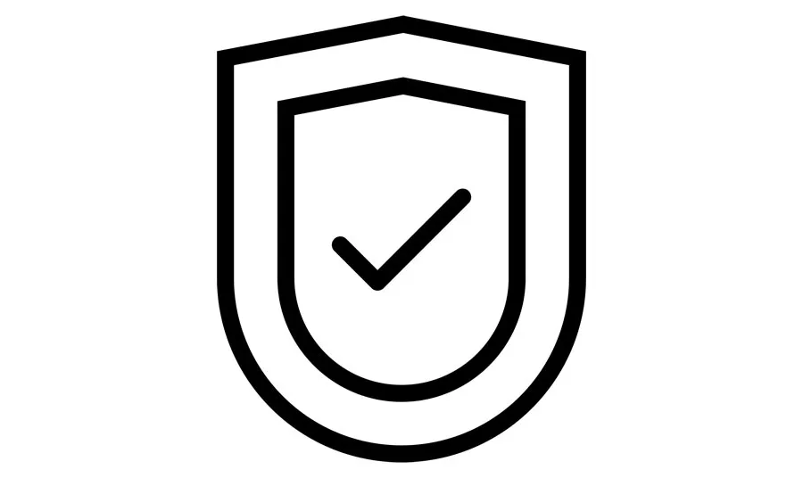 An icon of a shield with a tick on it