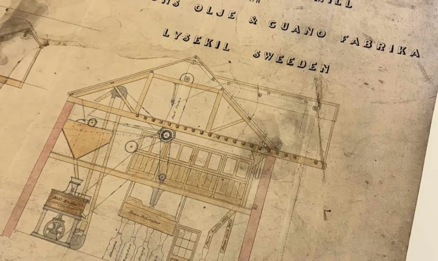 a technical drawing of a flour mill