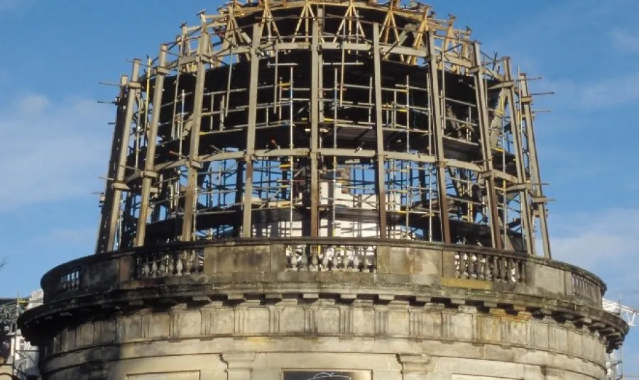 190 of the 192 cast iron panels were dismantled and restored to conserve Fergusson Gallery's 19th-century dome roof