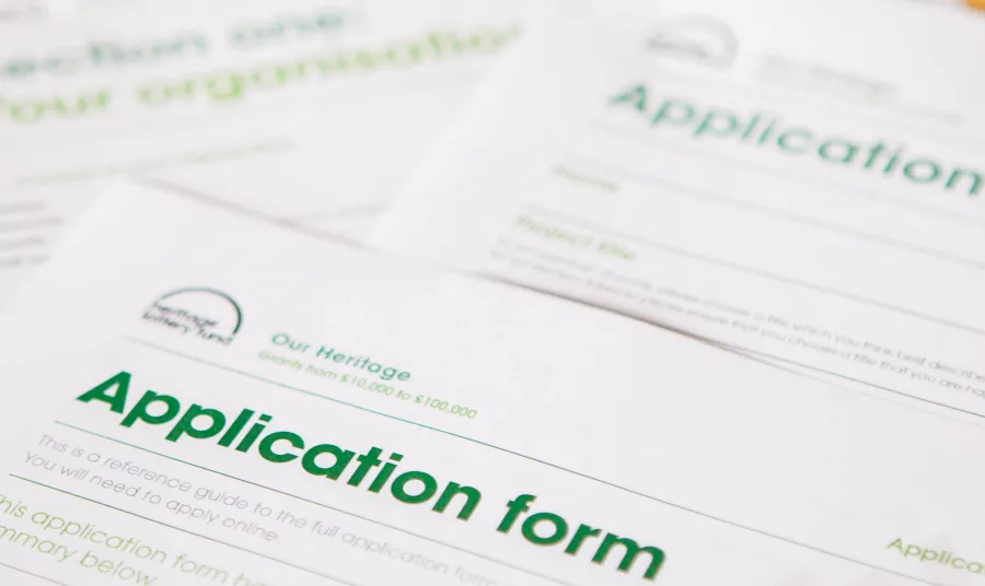 image of application form