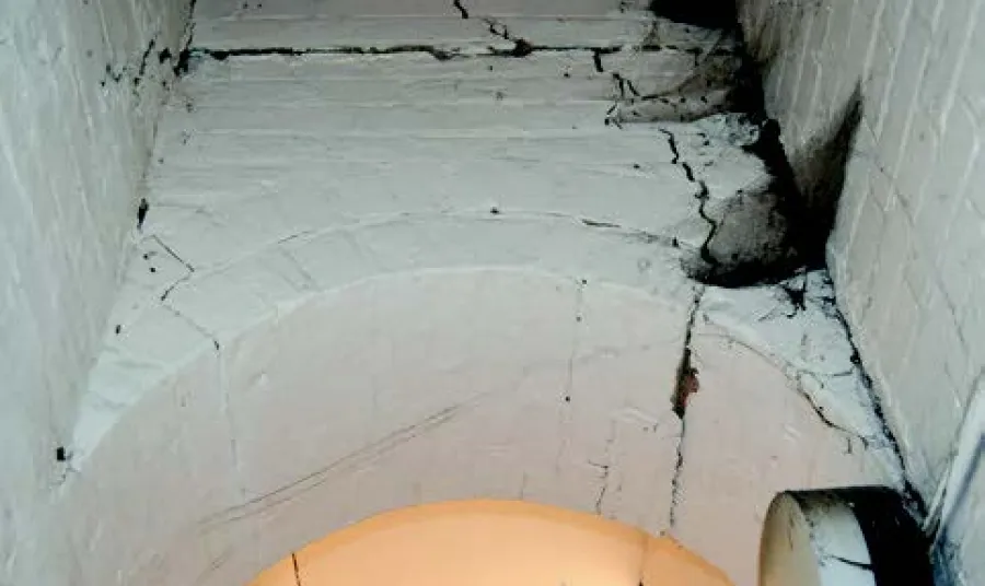 Damaged church wall