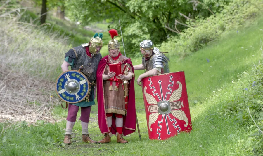 People dressed as Roman soldiers