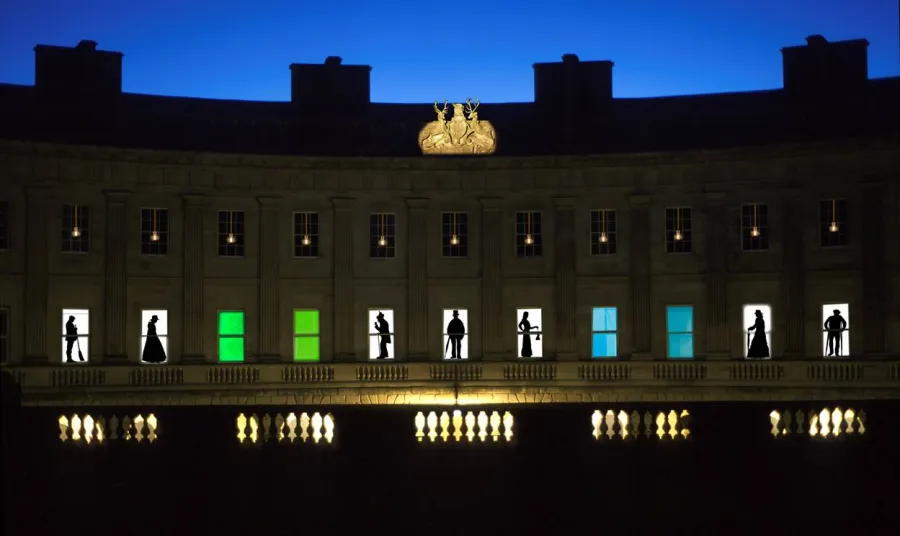 The glow light show at Buxton Crescent