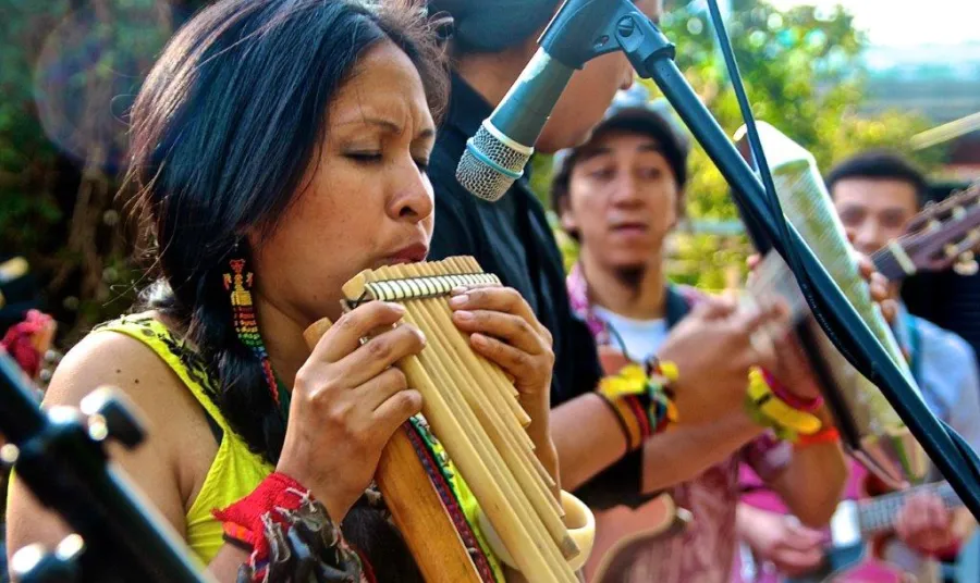 Musicians playing Latin American folk music