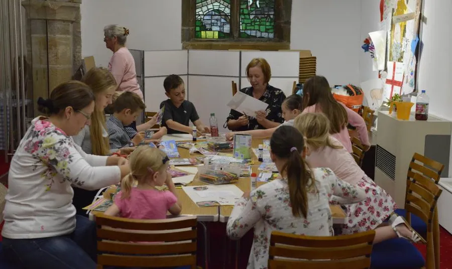 The community making use of the new spaces in St Mary's church
