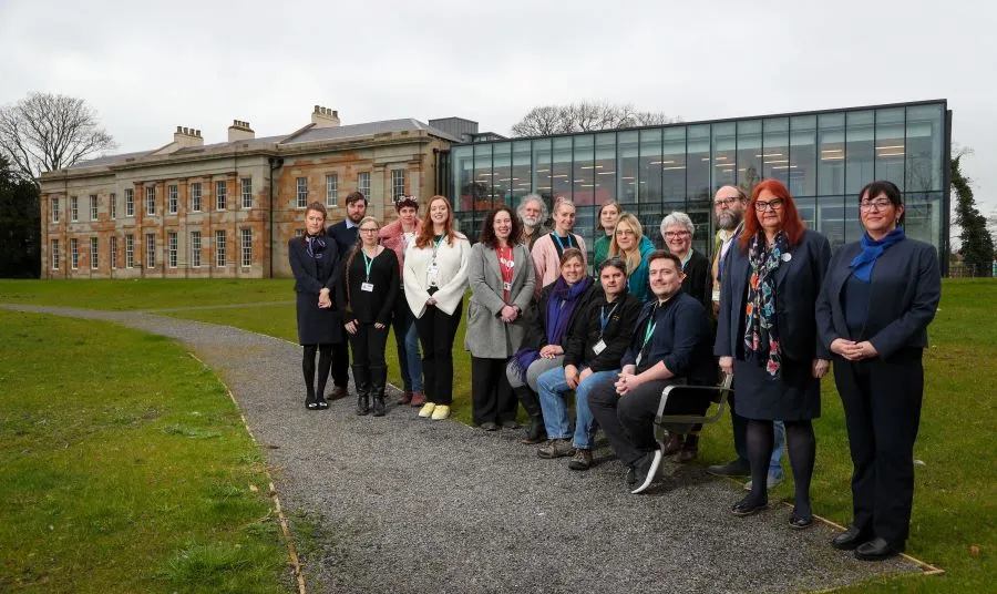 Staff outside The Story, a new history centre in Durham.