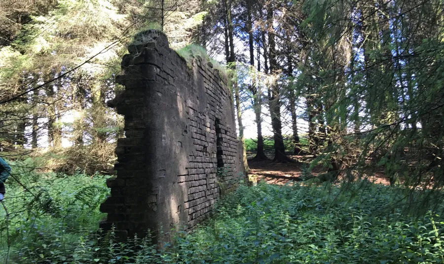 A remaining wall of the Lost Mining Village