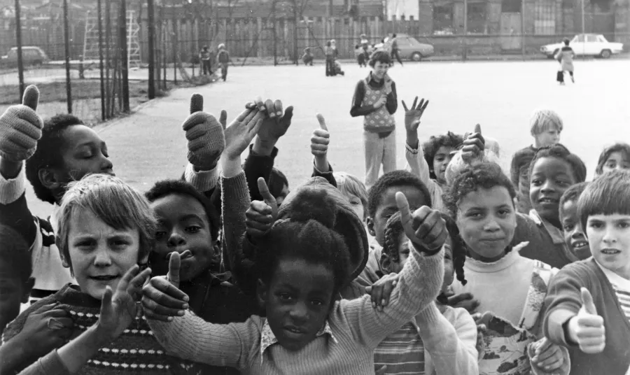 Windley School playground in Radford, 1977