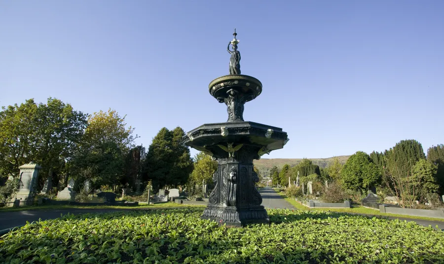 Historic fountain at Belfast City Cemetery