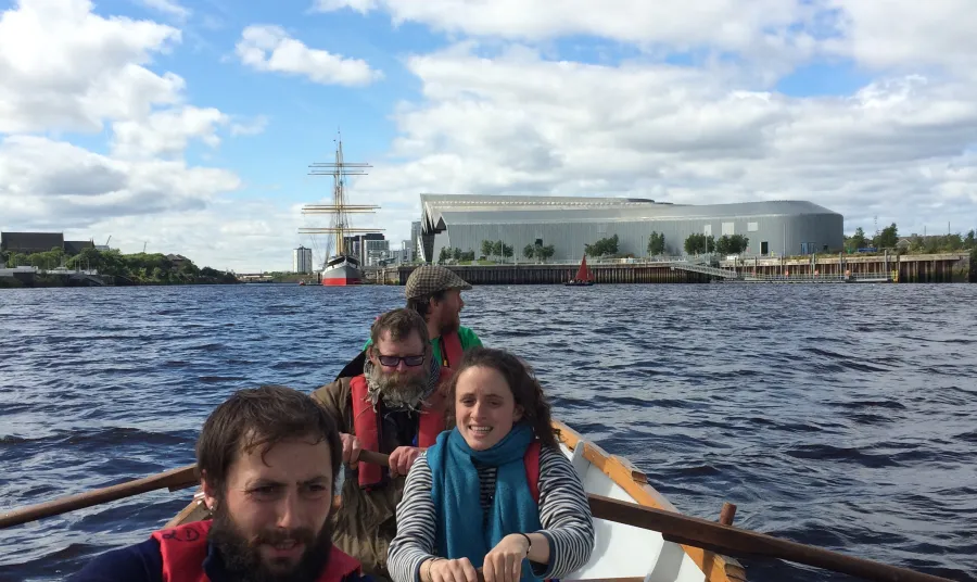 Participants in the Anchor and Sail project, a partnership between the GalGael Trust and the Clyde Maritime Trust