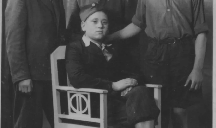 Arek Hersh, seated, is a survivor of Auschwitz Birkenau