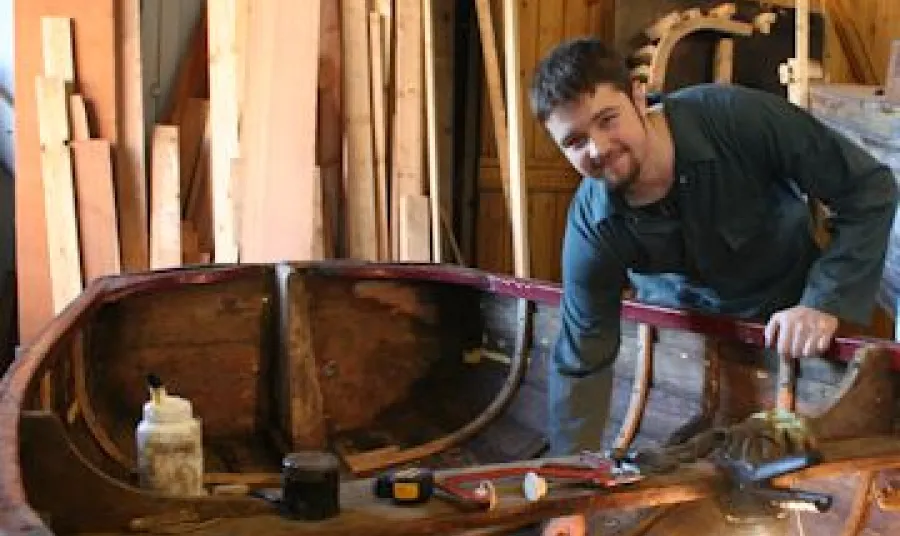 Trainee at work at Blyth Tall Ship project